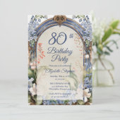 バロックエレガントフローラ3月80日バースデーパーティー 招待状 (スタンド正面)