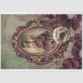 バロックエレガントレディーブーファントドレスポートレートアート 薄葉紙 (正面)