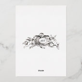 バロックエレガントロココバード結婚式招待状 箔招待状 (裏面)