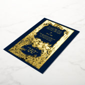 バロックエレガントロココバード結婚式招待状 箔招待状 (回転した状態)