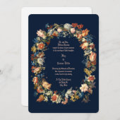 バロックエレガントロココフローラリース結婚ズ 招待状 (正面/裏面)