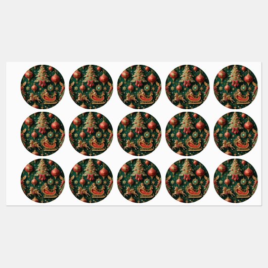 バロックエレガント式クリスマスラベル ラベル (シート)