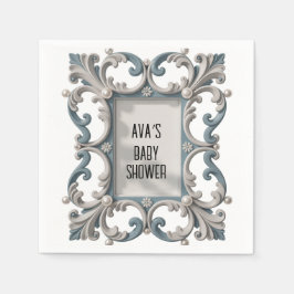 バロックエレガント男の赤ちゃんシャワー スタンダードカクテルナプキン