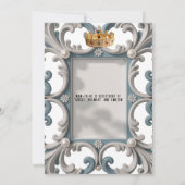 バロックエレガント男の赤ちゃんシャワー 招待状 (裏面)