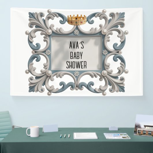 バロックエレガント男の赤ちゃんシャワー 横断幕 (トレードショー)