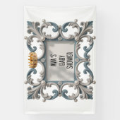 バロックエレガント男の赤ちゃんシャワー 横断幕 (縦)