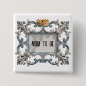 バロックエレガント男の赤ちゃんシャワー 缶バッジ (正面)