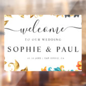 バロックエレガント金ゴールドティール(緑がかった色)結婚のウェルカムサイン ウィンドウサイン (シート2)