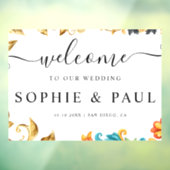 バロックエレガント金ゴールドティール(緑がかった色)結婚のウェルカムサイン ウィンドウサイン (シート3)