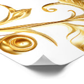 バロックエレガント金ゴールドティール（緑がかった色）結婚のウェルカムサイン ポスター (角)