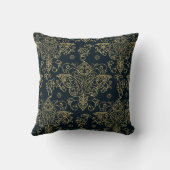 バロックエレガント金ゴールドバタフライフローリッシュ クッション (裏面)