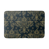 バロックエレガント金ゴールドバタフライフローリッシュ バスマット (正面)