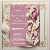 バロックオプルンスパステルチューリップアイボリースワールムルベリー 招待状