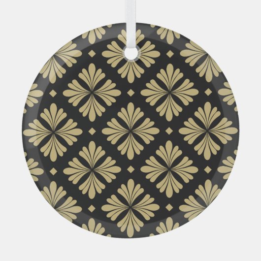 バロックオーナメント、フローラヴィンテージパターン。 ガラスオーナメント (正面)