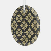 バロックオーナメント、フローラヴィンテージパターン。 ガラスオーナメント (正面左)