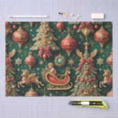 バロッククリスマスティッシュペーパー 薄葉紙 (クラフト)