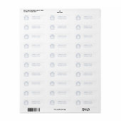 バロッククレストモノグラムブルー結婚ズ差出人住所 ラベル (フルシート)