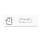 バロッククレストモノグラム結婚ズ差出人住所 ラベル (正面)