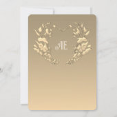 バロックゴールドとネイビーブルーの結婚式招待状 招待状 (裏面)