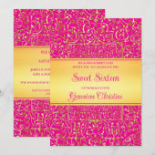 バロックゴールドフレームのキンセアニエラ招待状 招待状 (正面/裏面)