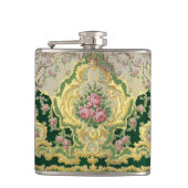 バロックスタイリッシュロココピンクローズ金ゴールド酒 フラスク (正面)