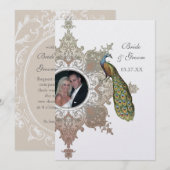 バロックスタイルのピーコック結婚式招待状 - モカタン 招待状 (正面/裏面)