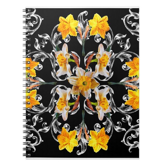 バロックスタイルの花白水仙 ノートブック (正面)