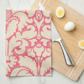 バロックスタイルダマスク背景2 キッチンタオル (四つ折り)