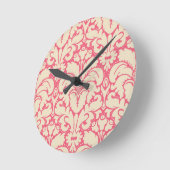 バロックスタイルダマスク背景2 ラウンド壁時計 (傾斜)