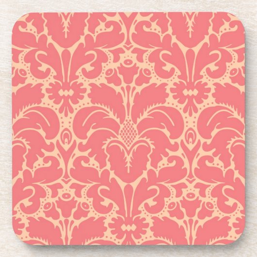 バロックスタイルダマスク背景 コースター (正面)