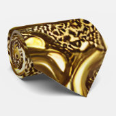 バロックスタイルバニッシュ金ゴールドフローラルパターン ネクタイ (ロール)