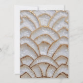 バロックスタイルホワイト金ゴールド結婚ズカップルシャワー 招待状 (裏面)