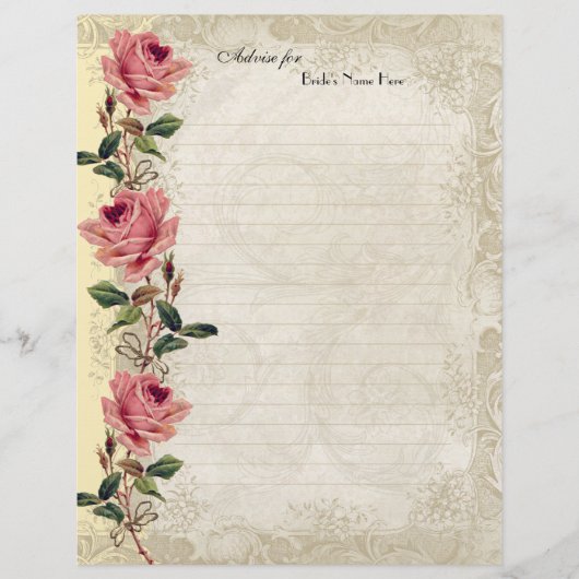 バロックスタイルヴィンテージバライエローンクリームレース チラシ (正面)