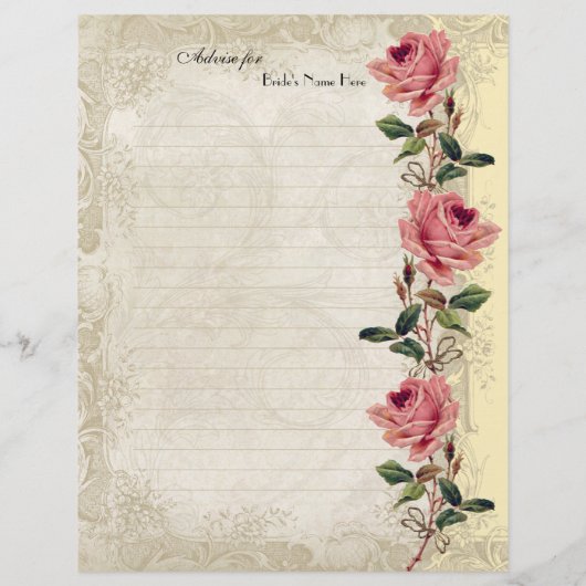 バロックスタイルヴィンテージバライエローンクリームレース チラシ (裏面)