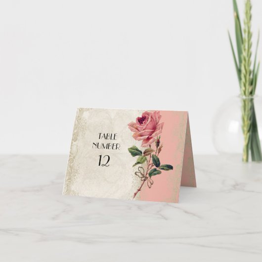 バロックスタイルヴィンテージバラサーモンnクリームレース カード (正面)