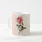 バロックスタイルヴィンテージバラサーモンnクリームレース コーヒーマグカップ (正面左)