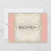 バロックスタイルヴィンテージバラサーモンnクリームレース 招待状 (裏面)