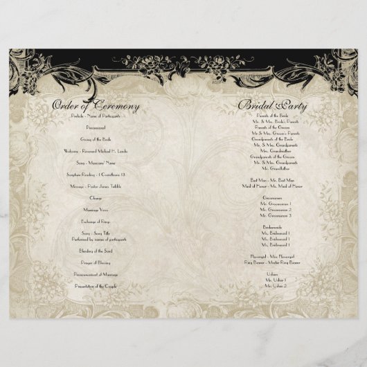 バロックスタイルヴィンテージバラブラックnクリームレース (裏面)