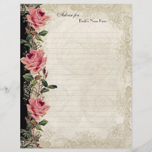 バロックスタイルヴィンテージバラブラックnクリームレース チラシ (正面)