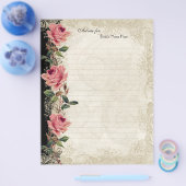 バロックスタイルヴィンテージバラブラックnクリームレース チラシ (シングル)