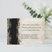 バロックスタイルヴィンテージバラブラックnクリームレース 招待状 (スタンド正面)