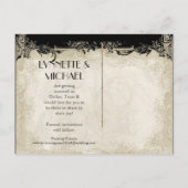 バロックスタイルヴィンテージバラブラックnクリームレース 案内ポストカード (裏面)