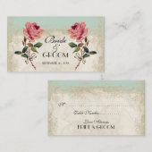 バロックスタイルヴィンテージバラミントテーブルナンバーカード プレイスカード (正面/裏面)