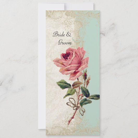 バロックスタイルヴィンテージバラミントンクリームレース 招待状 (正面)