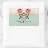 バロックスタイルヴィンテージバラミントンクリームレース 長方形シール (バッグ)