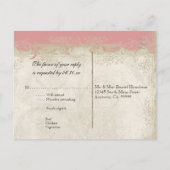 バロックスタイルヴィンテージバラレース インビテーションポストカード (裏面)