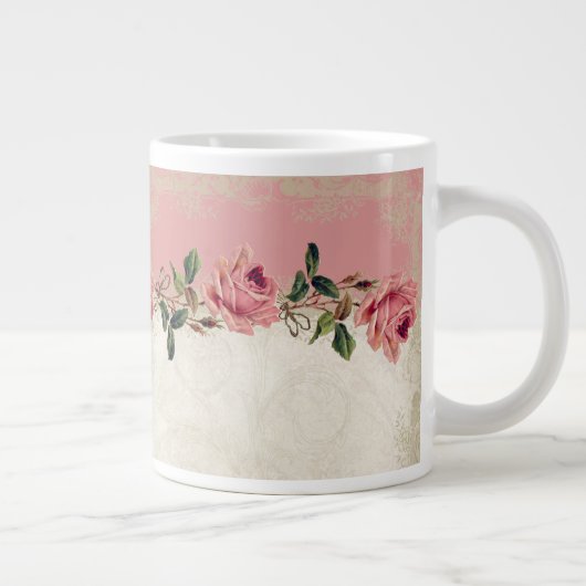 バロックスタイルヴィンテージバラレース ジャンボコーヒーマグカップ (右)