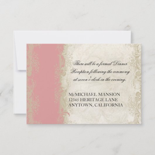 バロックスタイルヴィンテージバラレース 招待状 (正面)