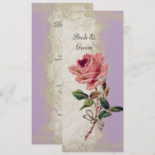 バロックスタイルヴィンテージバラ薄紫nクリームレース メニュー (正面/裏面)