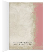 バロックスタイルヴィンテージバラ赤面サンキューノート (内側 (右))